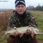 Szczupak 63cm w rękach szczęśliwego łowcy