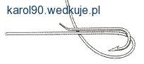 1. Najpierw ułóż przypon w pętelkę, tak aby zwrócony był równolegle do haczyka.