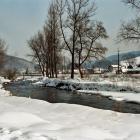 Rzeka Muszynka, widok ze ścieżki spacerowo-rowerowej, zima 2007