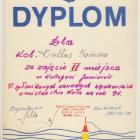 Najstarszy dyplom jaki posiadam. 
